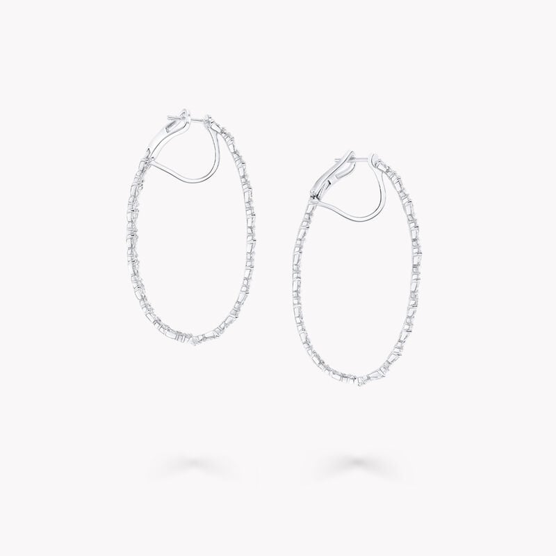 Classic Butterfly Diamond Oval Hoop Earrings