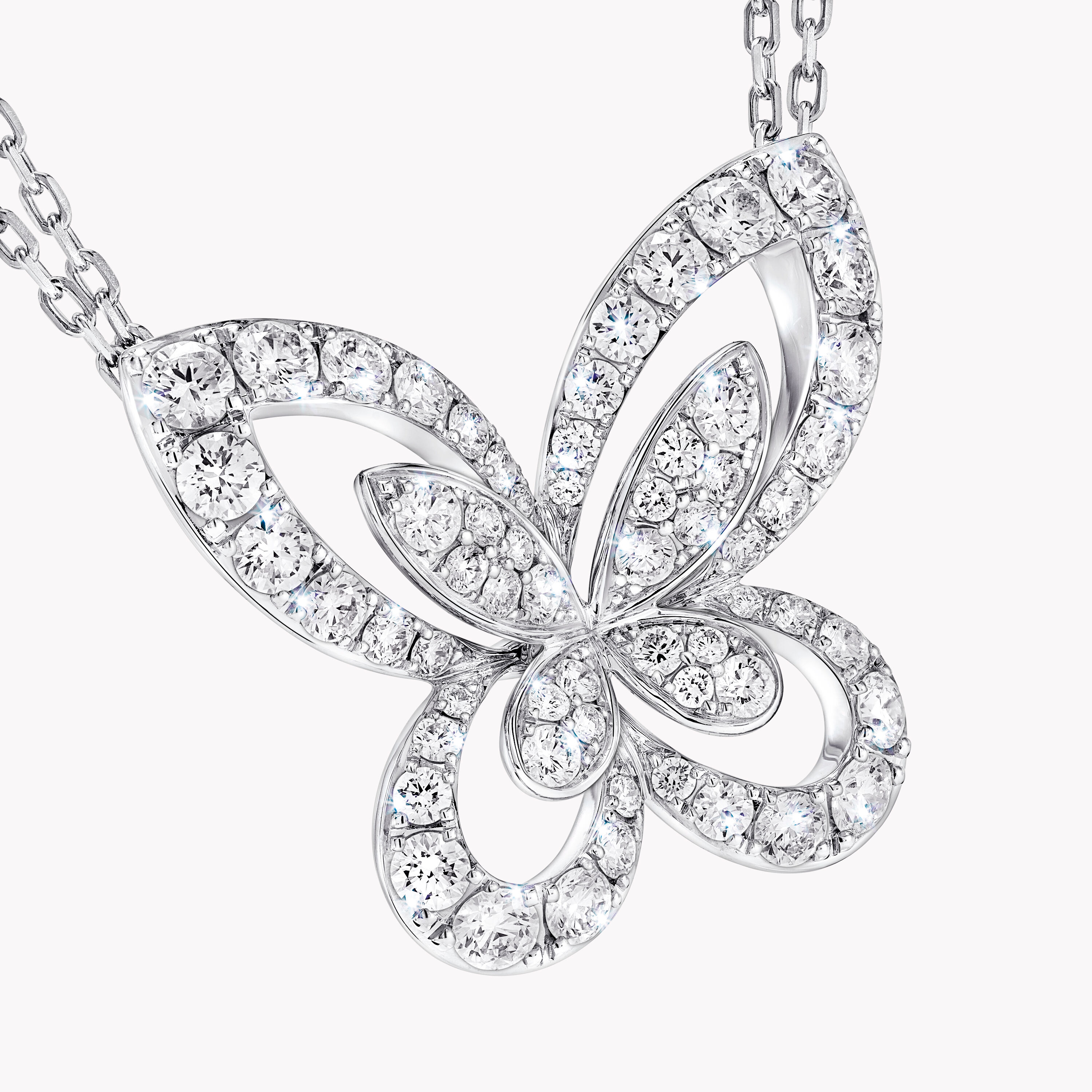 Butterfly Silhouette Large Diamond Pendant, white gold - Graff