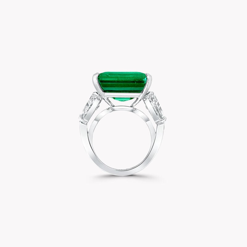 Colombian Emerald Cut Emerald Solitaire Ring