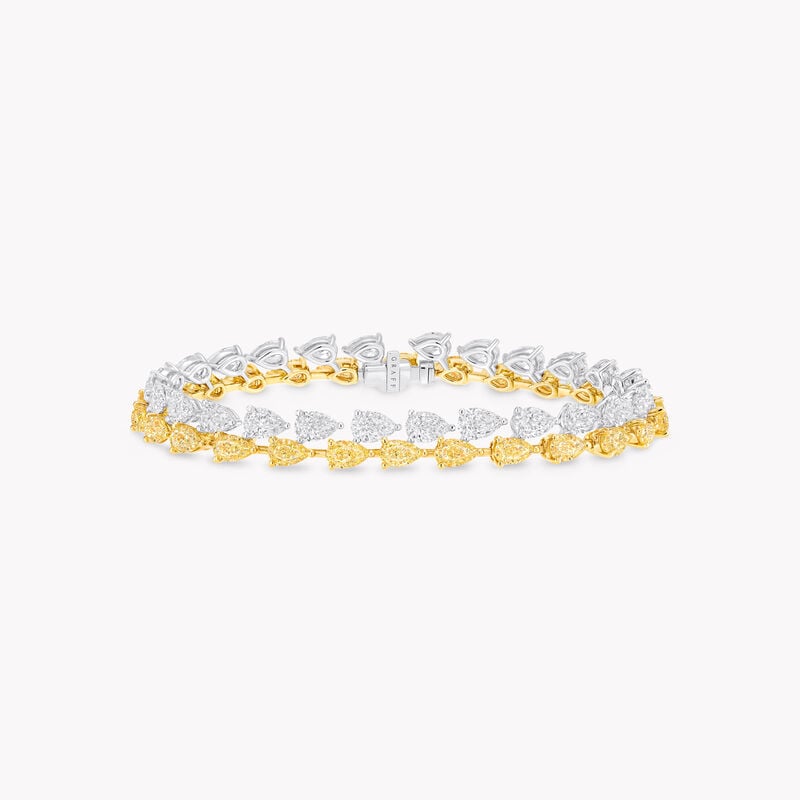 Pear Shape Yellow and White Diamond Bracelet