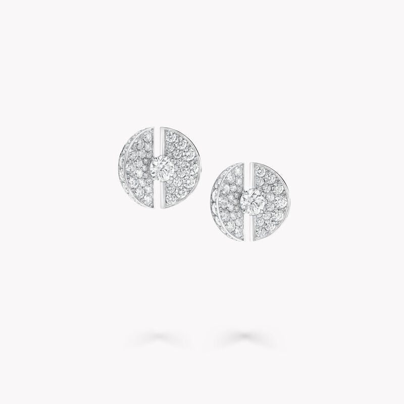 Night Moon Diamond Stud Earrings