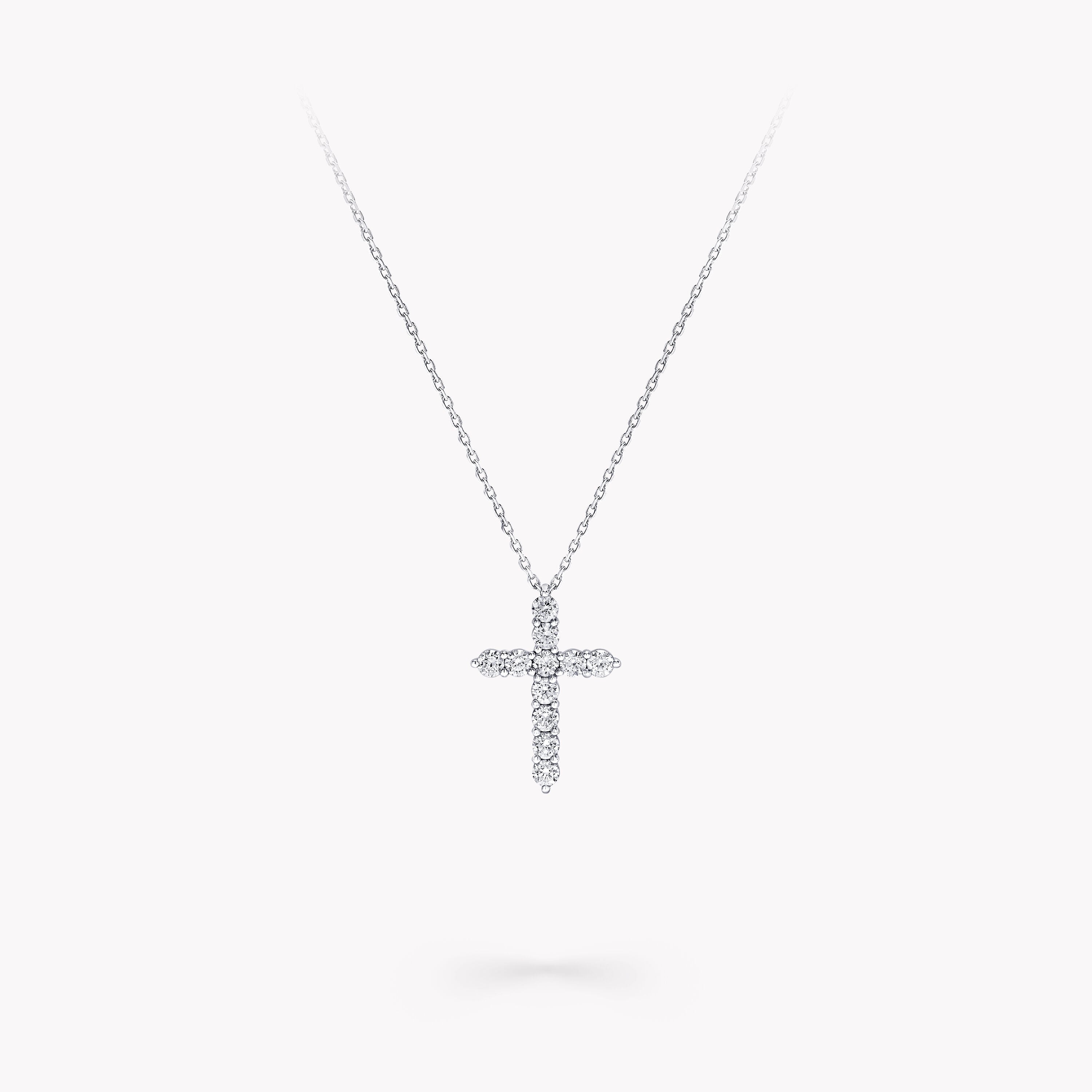 ラウンドダイヤモンド クロス ミニペンダント, White Gold - Graff