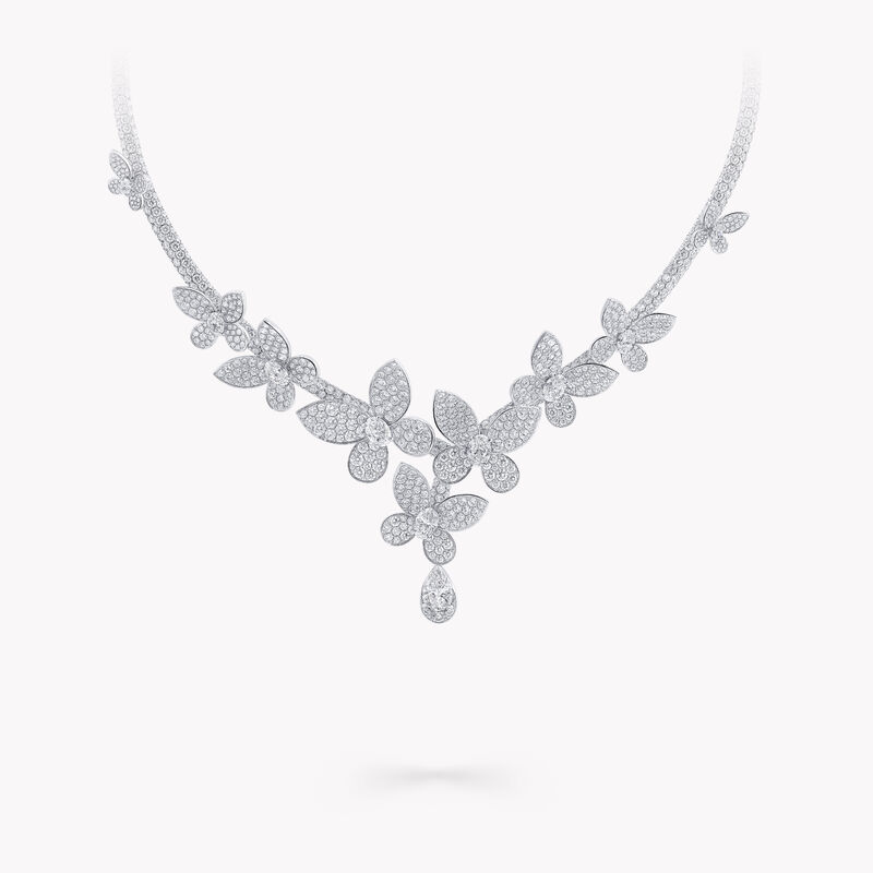 Pav&eacute; Butterfly Diamond Necklace