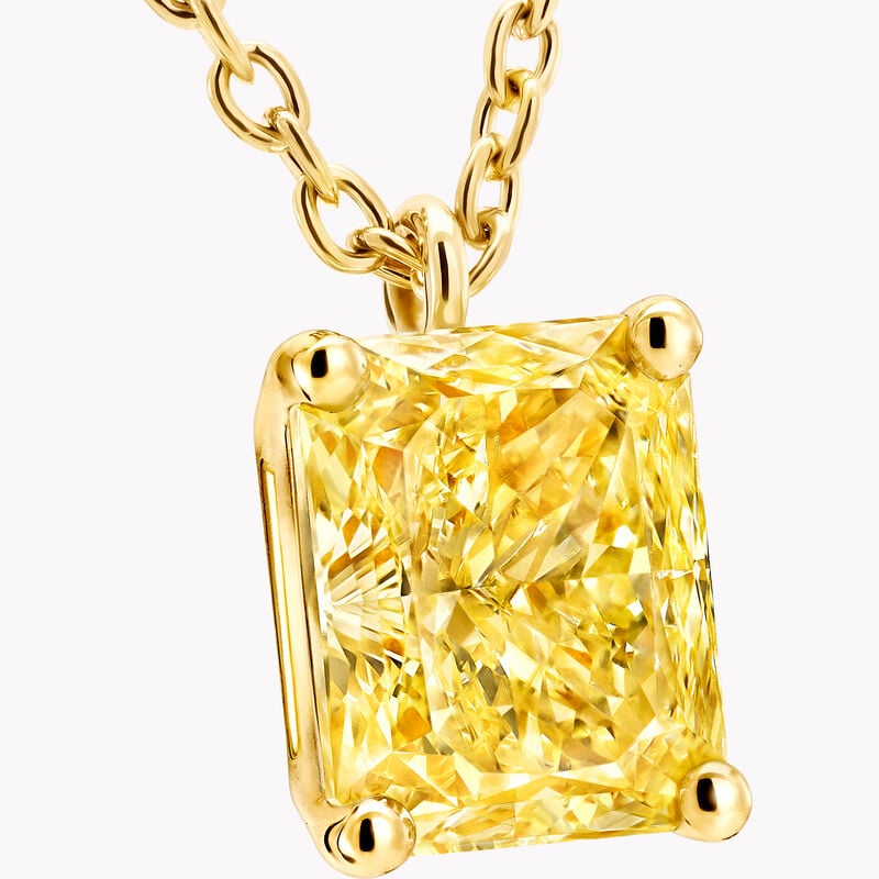 Radiant Cut Yellow Diamond Pendant