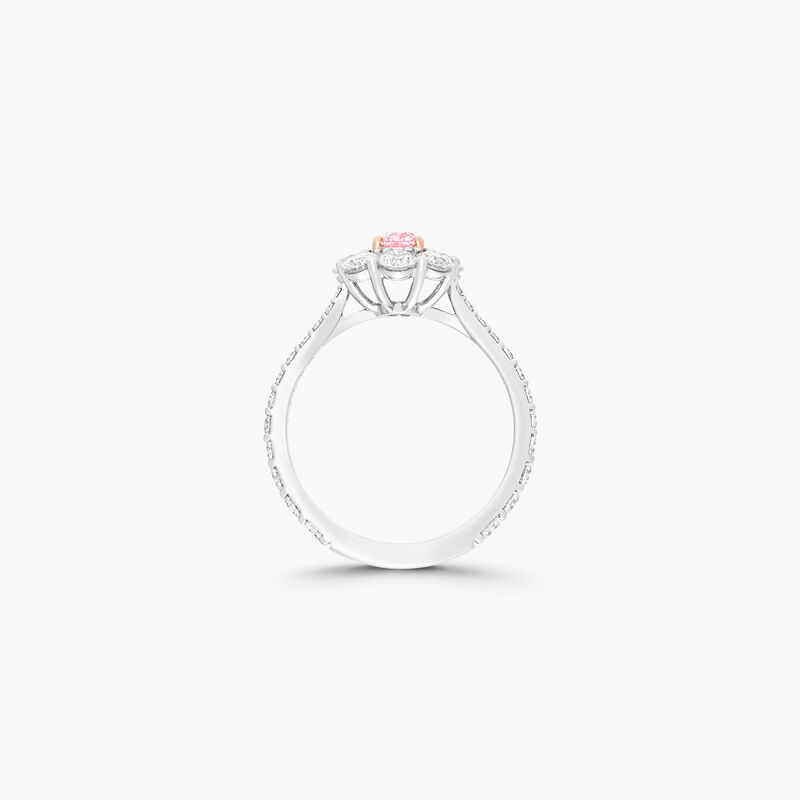 Cushion Cut Fancy Orange Pink Diamond Solitaire Ring