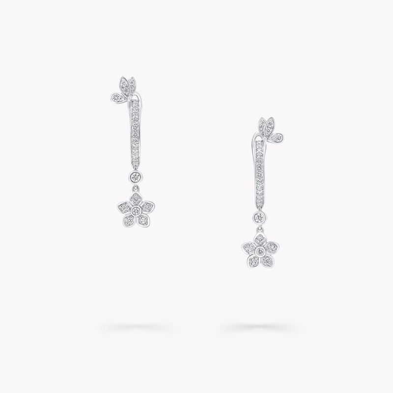 Butterfly Diamond Hoop Earrings