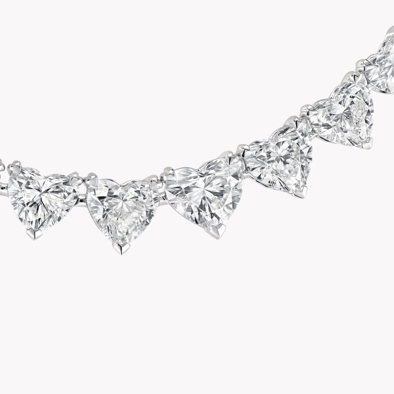 Heart Shape Diamond Graduated Line Necklace