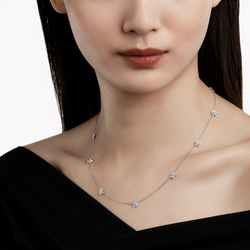 Wild Flower Petite Pav&eacute; Diamond Necklace
