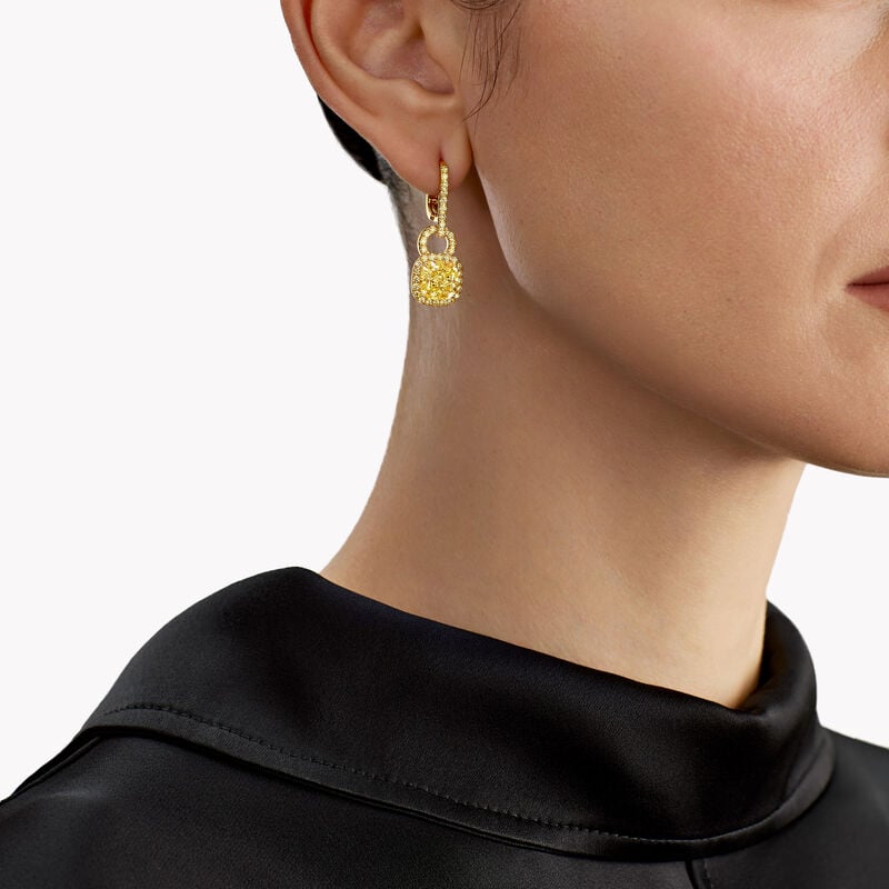  Icon 8 Cushion Yellow Diamond Earrings
