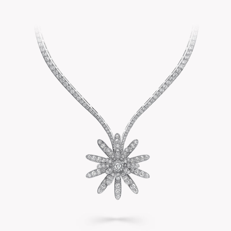 Large Wild Flower Diamond Necklace