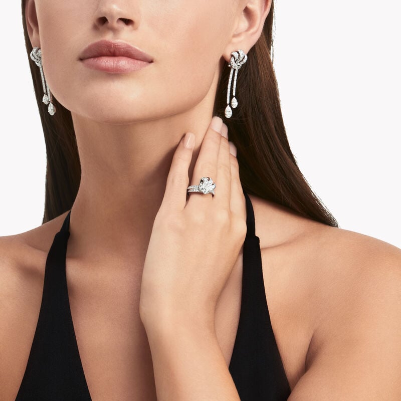 Tilda&rsquo;s Bow Double Pav&eacute; Diamond Drop Earrings