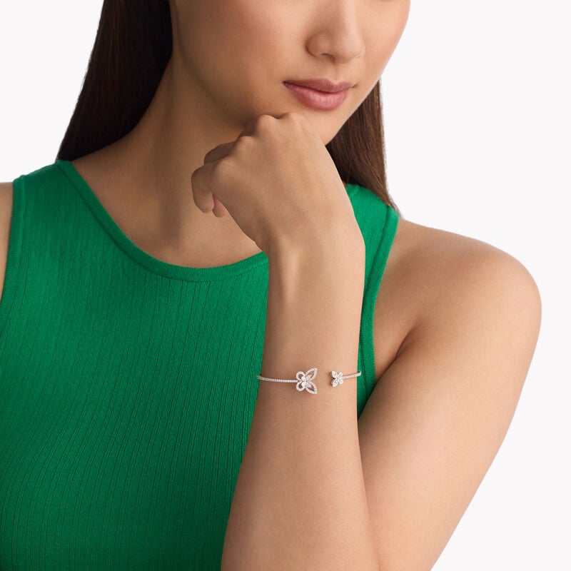 Butterfly Silhouette Open Diamond Bangle