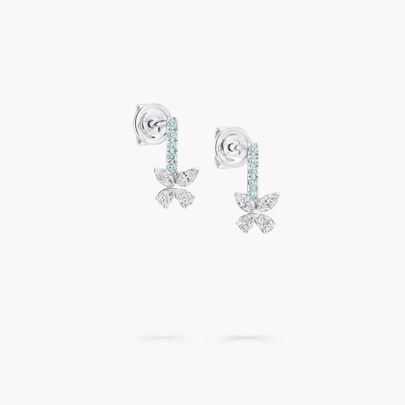 Butterfly Tourmaline and Diamond Drop Earrings