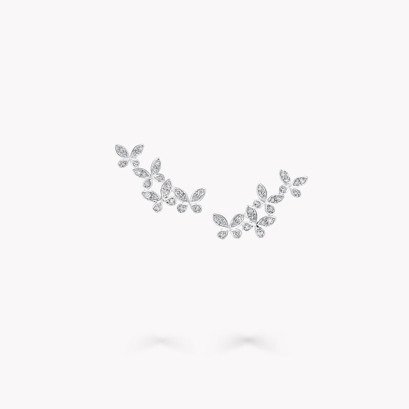 Pav&eacute; Butterfly Diamond Petite Ear Climbers