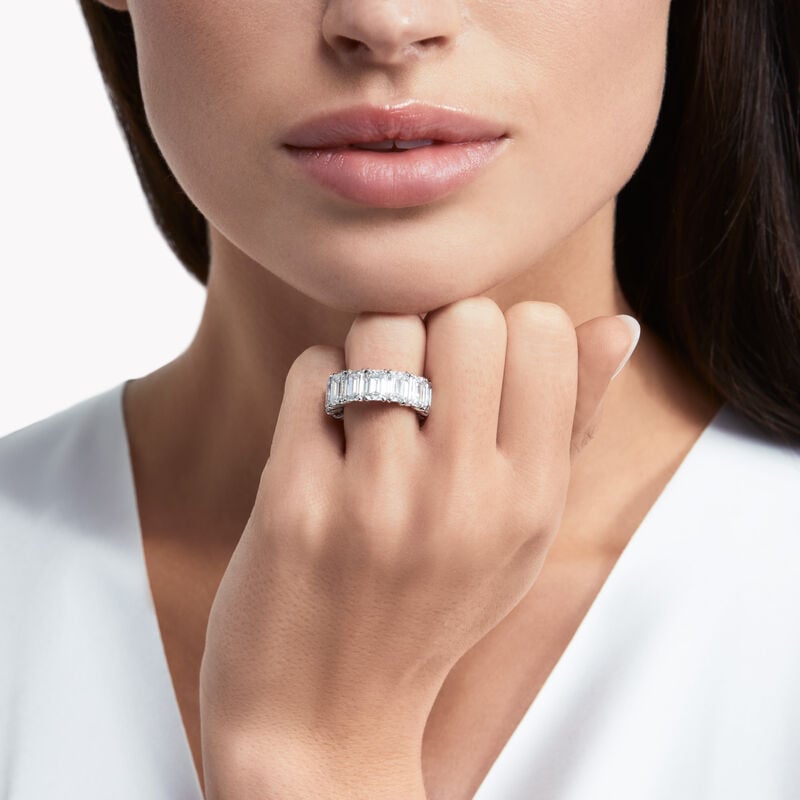 Emerald Cut Diamond Wedding Band
