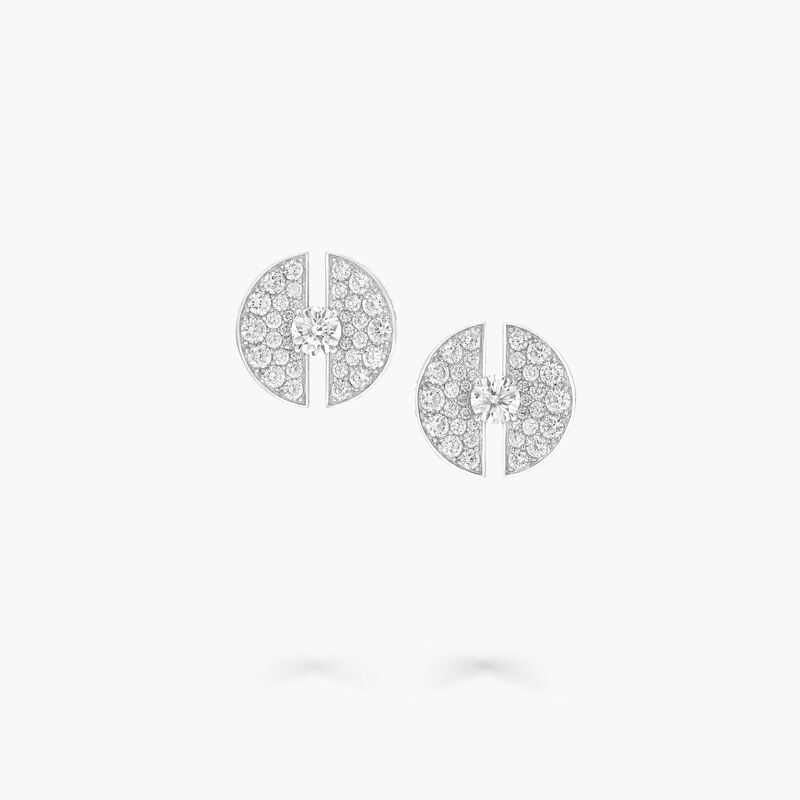 Night Moon Diamond Stud Earrings