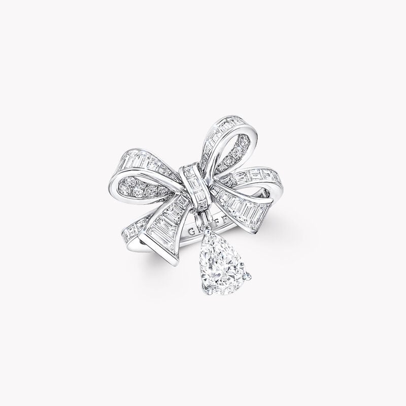 Tilda's Bow Baguette Cut Diamond Drop Ring