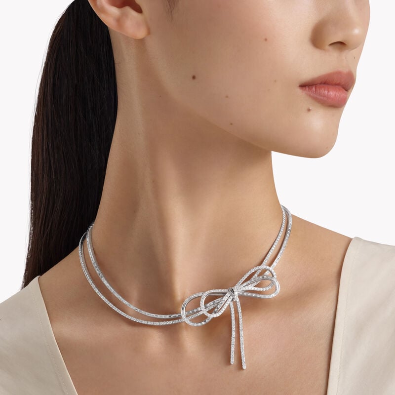 Tilda&rsquo;s Bow Diamond Double Strand Necklace