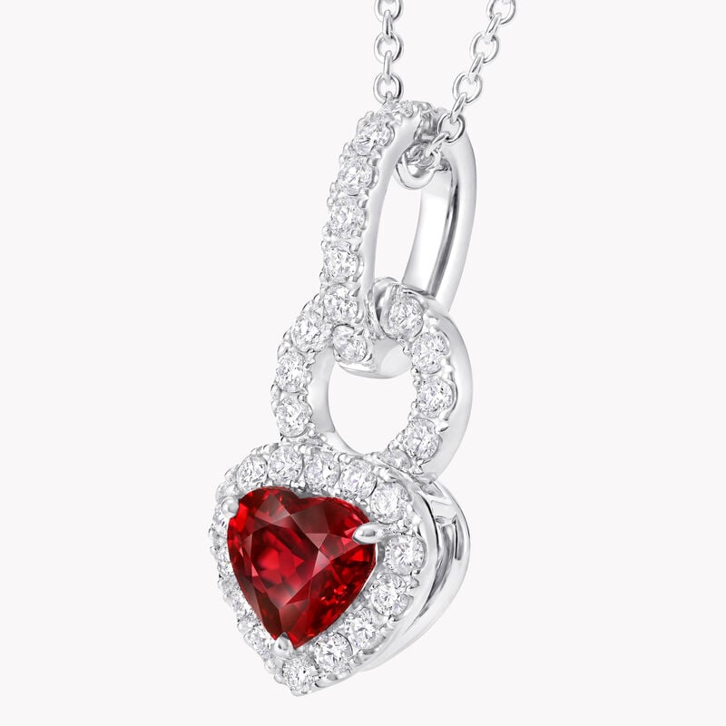 Icon 8 Heart Shape Ruby and Diamond Pendant