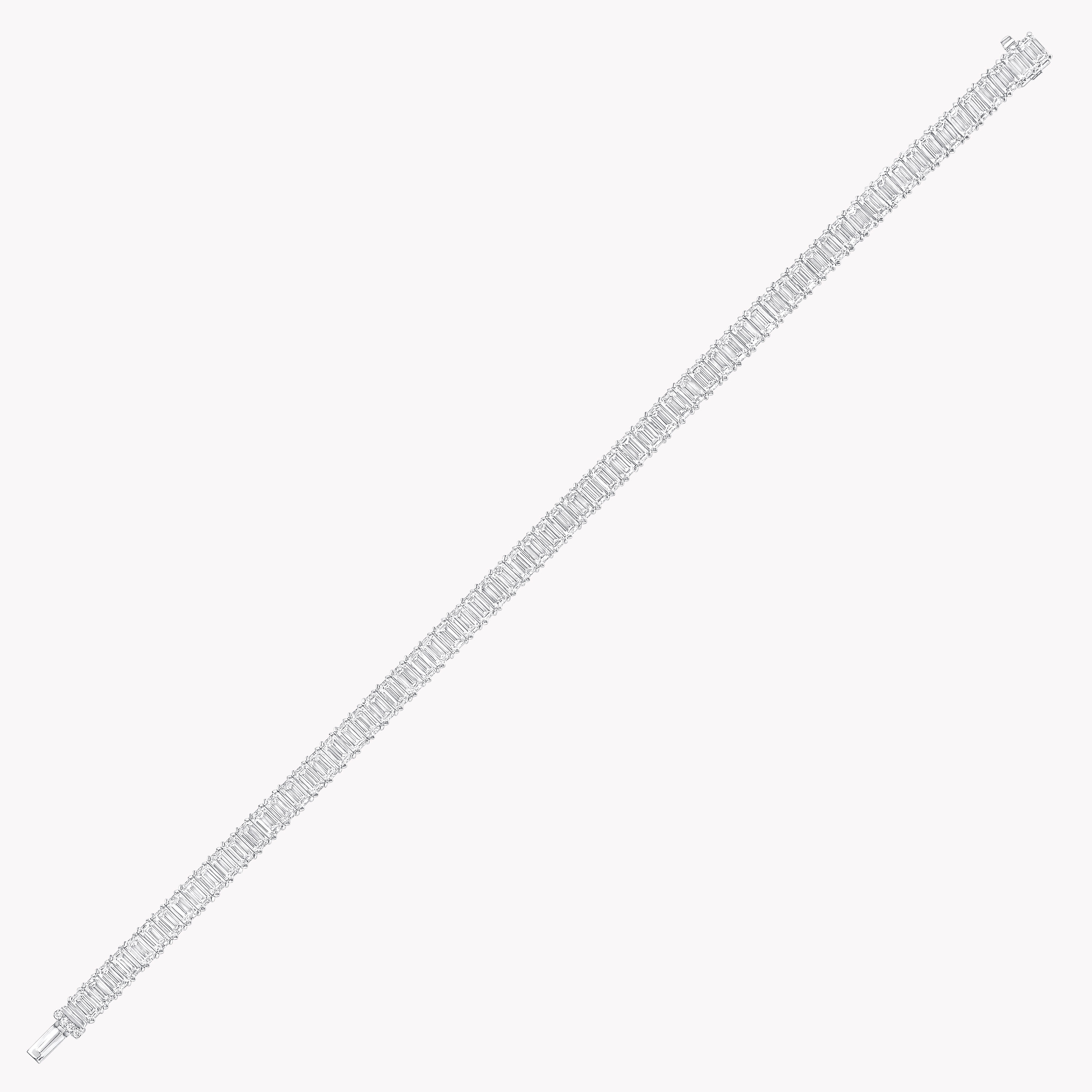 エメラルドカット ダイヤモンド ラインブレスレット, White Gold - Graff