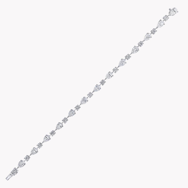Round and Pear Shape Diamond Bracelet
