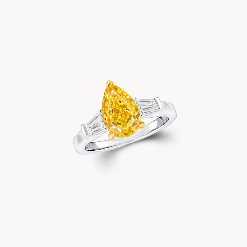 Promise Pear Shape Yellow Diamond Engagement Ring