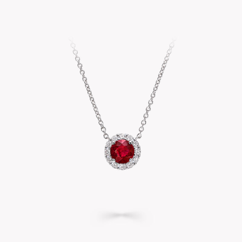 Icon Round Ruby and Diamond Pendant