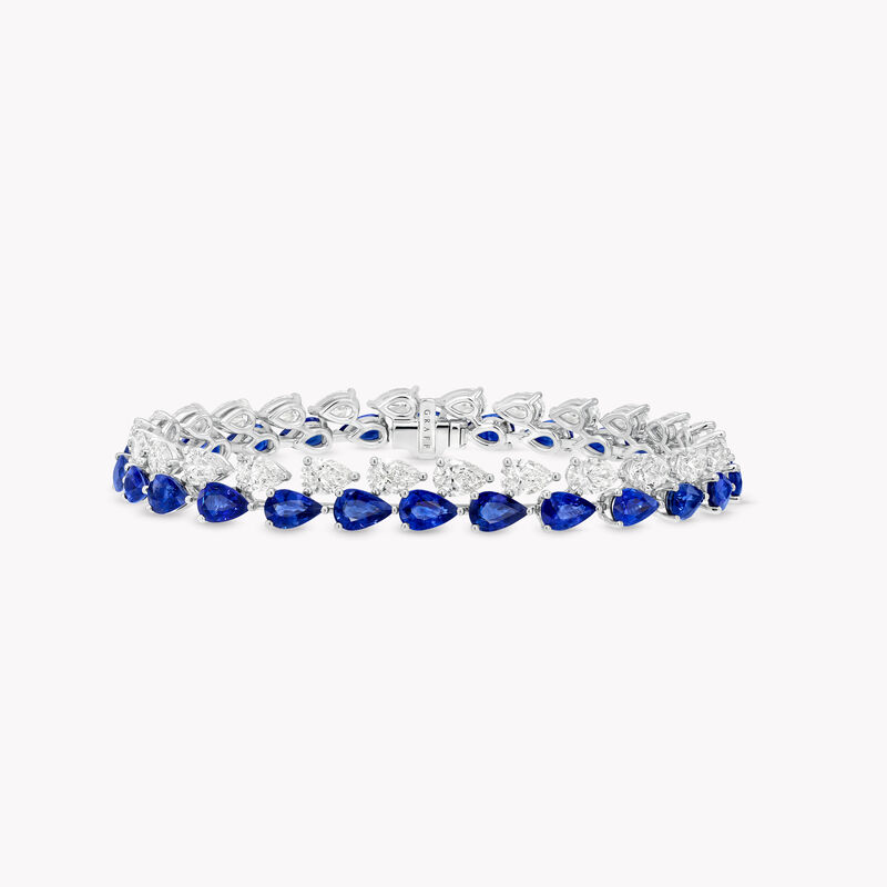 Pear Shape Sapphire and Diamond Bracelet