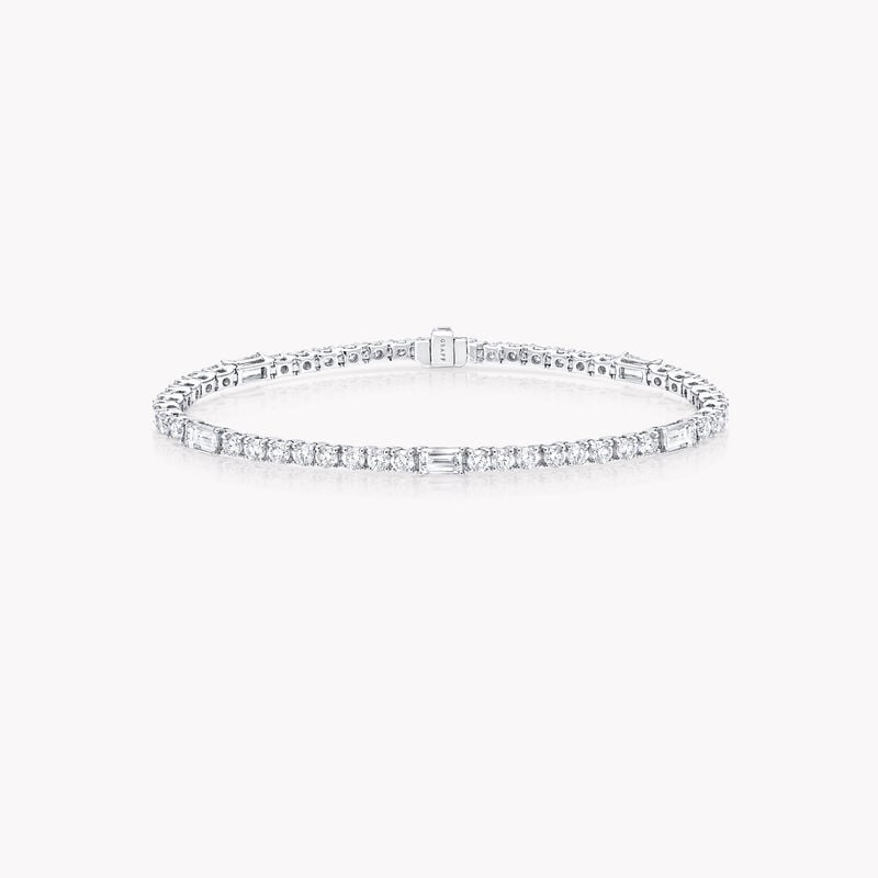 Round and Emerald Cut Diamond Bracelet