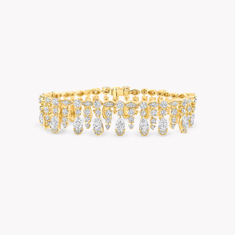 Pear Shape and Round Diamond Fringe Bracelet