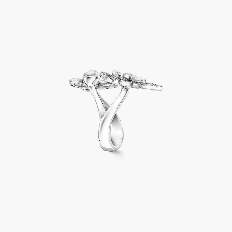 Multi Butterfly Silhouette Diamond Ring