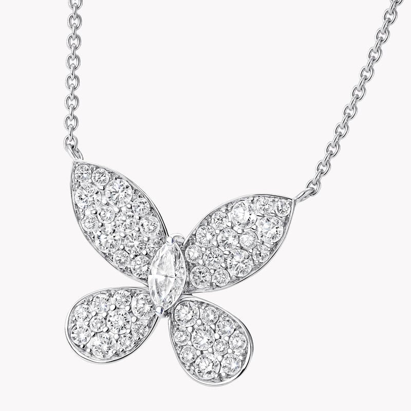 Pav&eacute; Butterfly Diamond Pendant