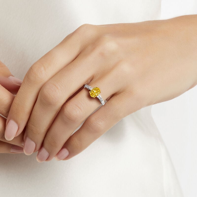 Promise Oval Yellow Diamond Engagement Ring