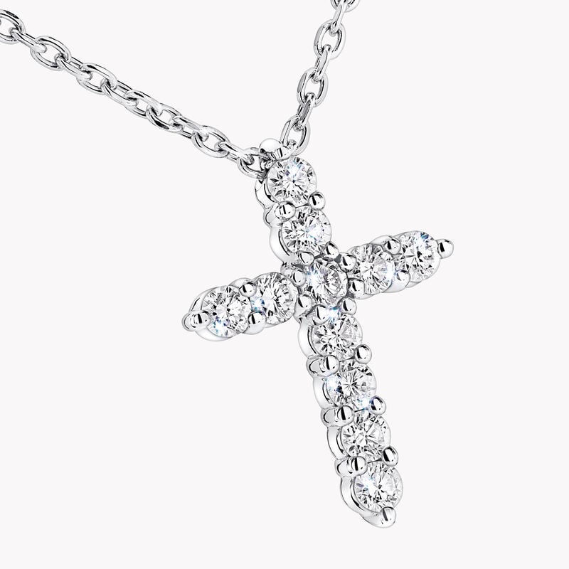 Round Diamond Cross Petite Pendant
