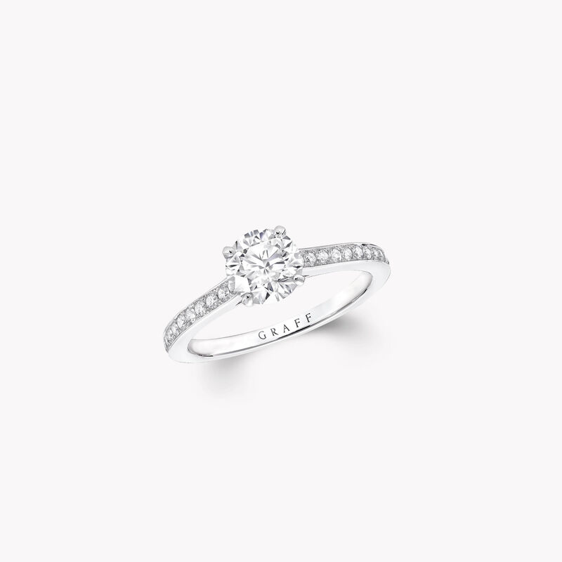 Bague de fian&ccedil;ailles ronde en diamants Flame