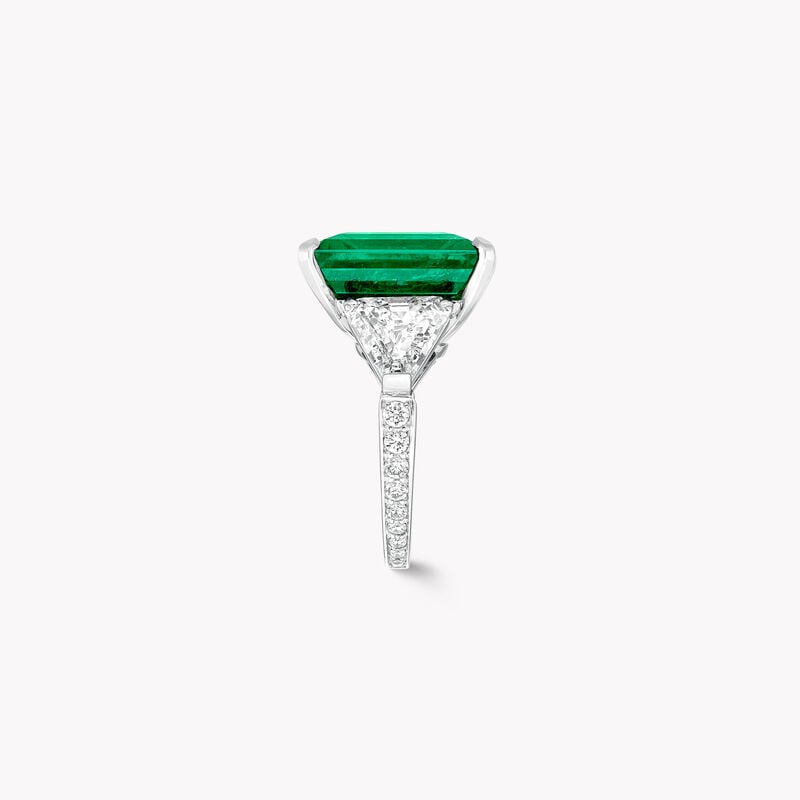 Colombian Emerald Cut Emerald Solitaire Ring