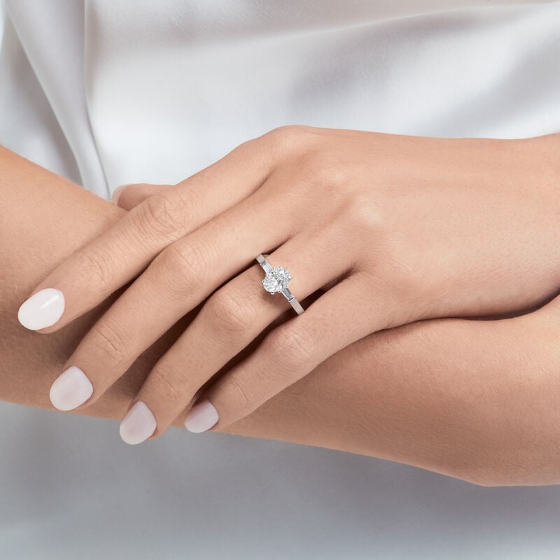 Promise Oval Diamond Engagement Ring