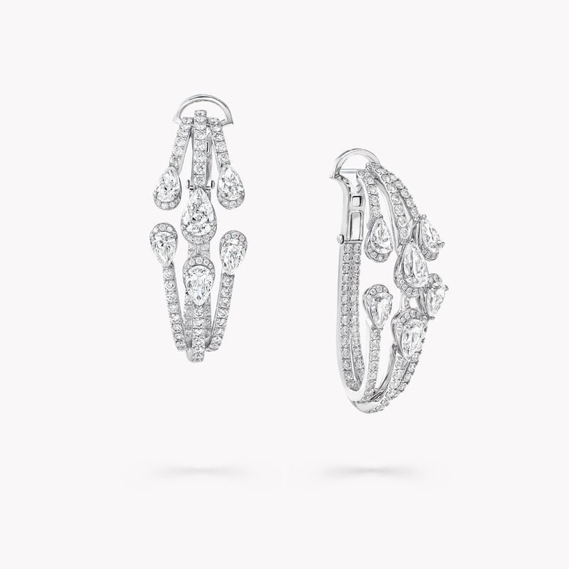 Duet Diamond Triple Hoop Earrings