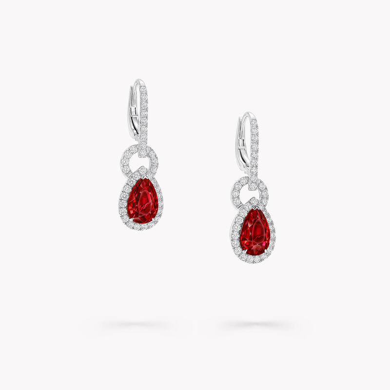 Icon 8 Pear Shape Ruby and Diamond Earrings