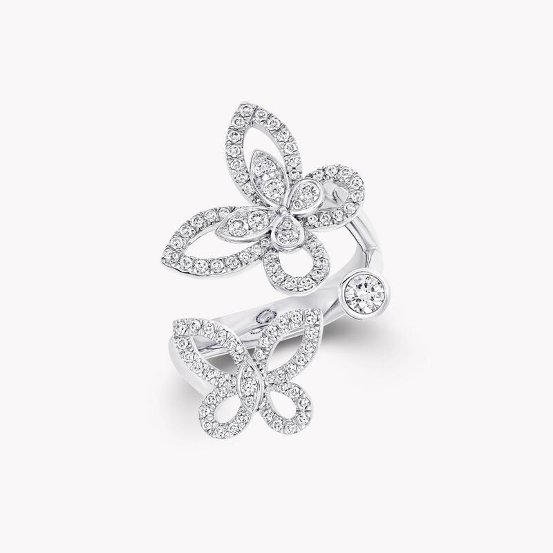 Multi Butterfly Silhouette Diamond Ring