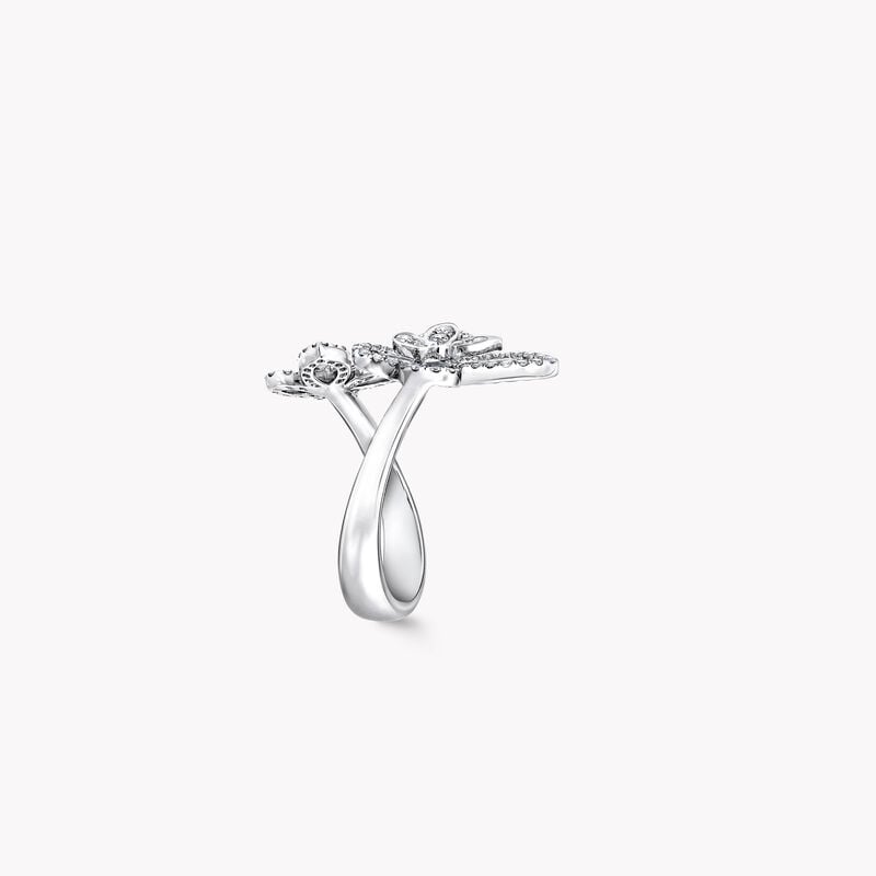 Double Butterfly Silhouette Diamond Ring
