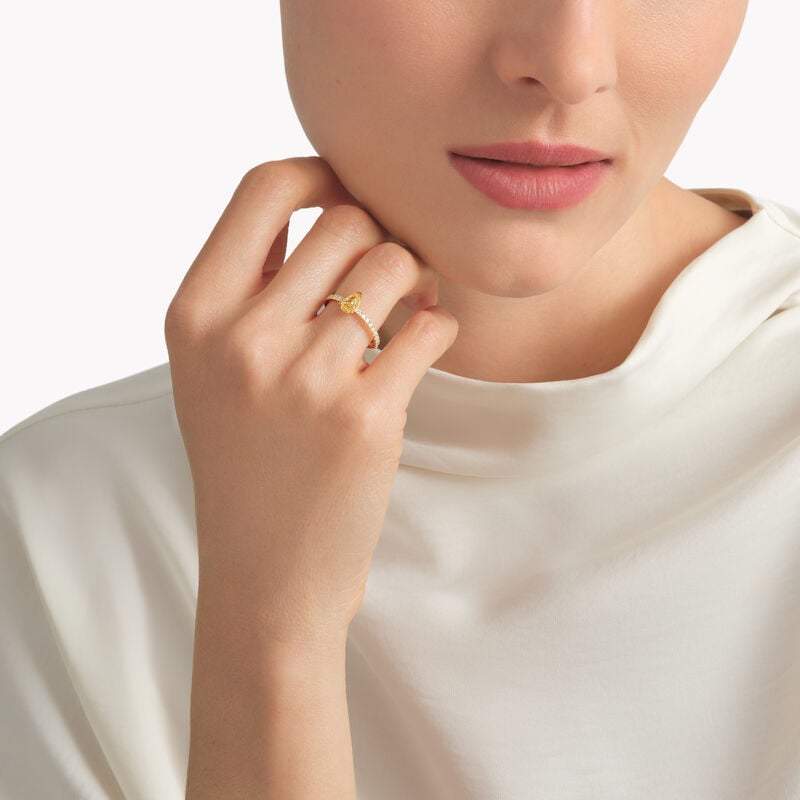 Bague Foufou avec diamant jaune taille poire