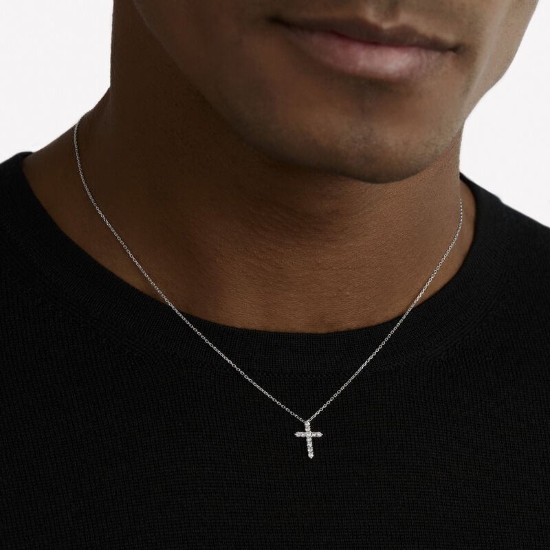 Round Diamond Cross Petite Pendant