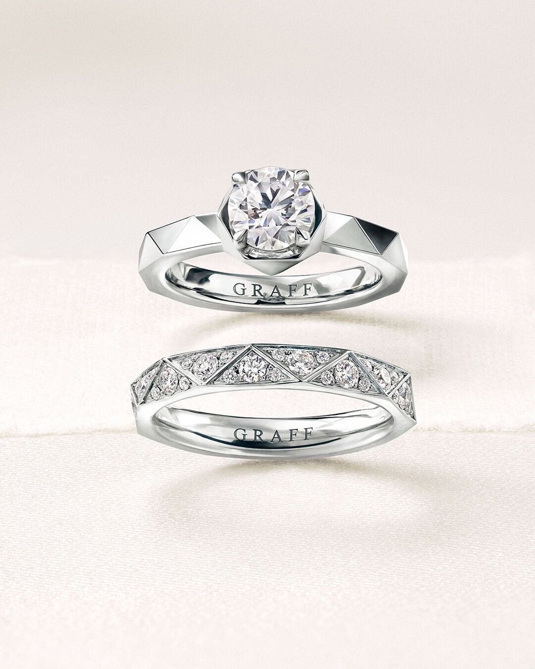 Image shows Laurence Graff Signature setting engagement ring 
