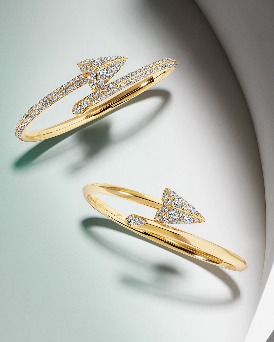 Image shows model wearing Graff Butterfly ring and bangle
