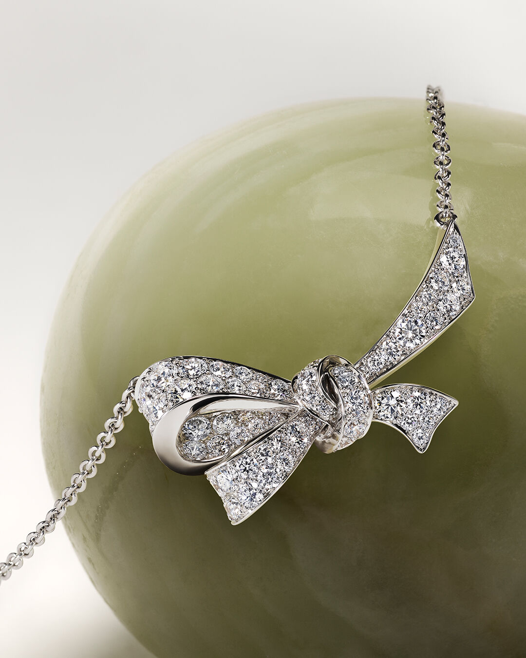 Gifts for Her - image shows Tilda's Bow diamond pendant