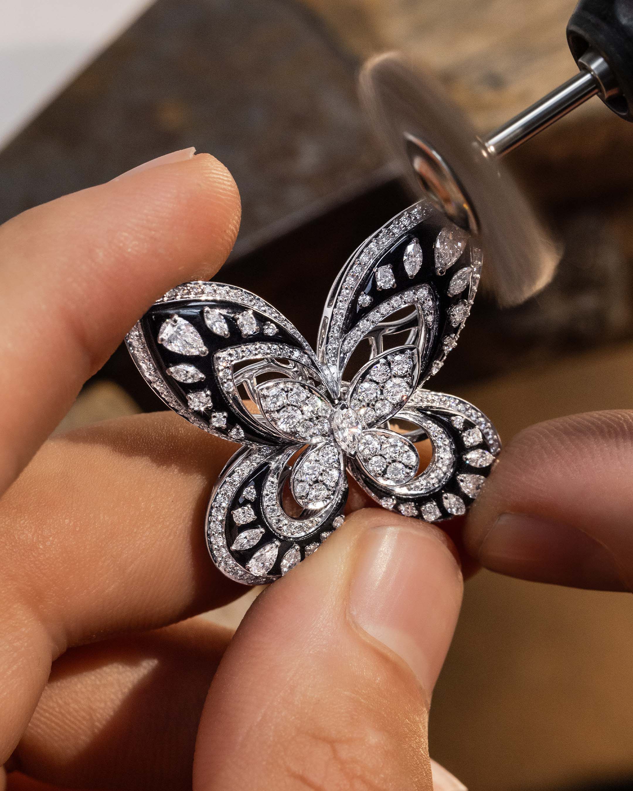 Image shows creation of Graff Butterfly Selene Brooch