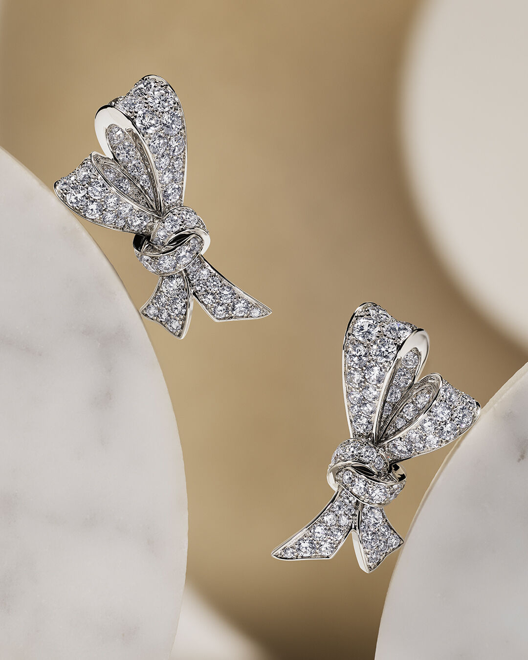Earrings - image shows Graff Tilda's Bow diamond earrings