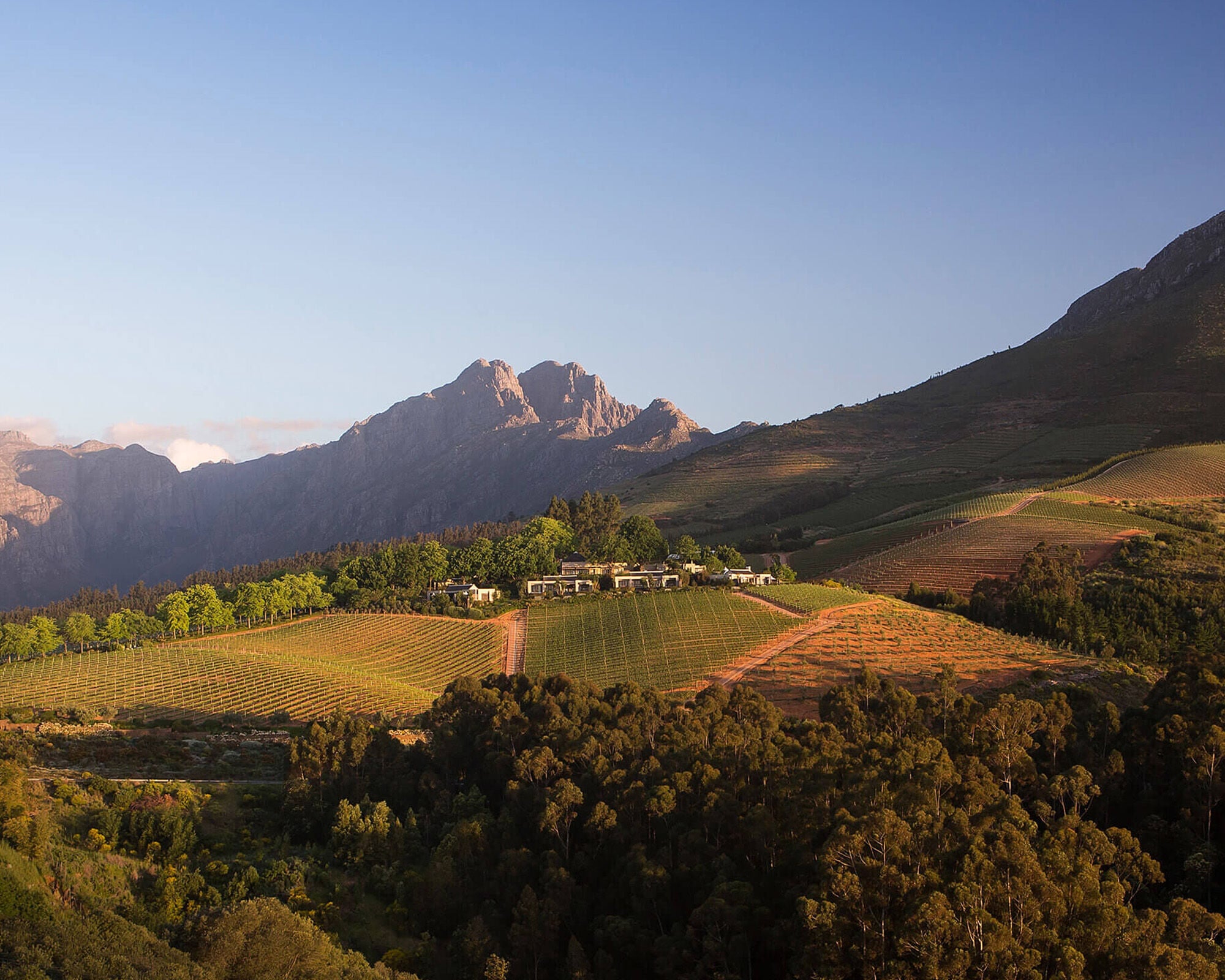 View of the Delaire Graff Estate in Stellenbosch, South Africa