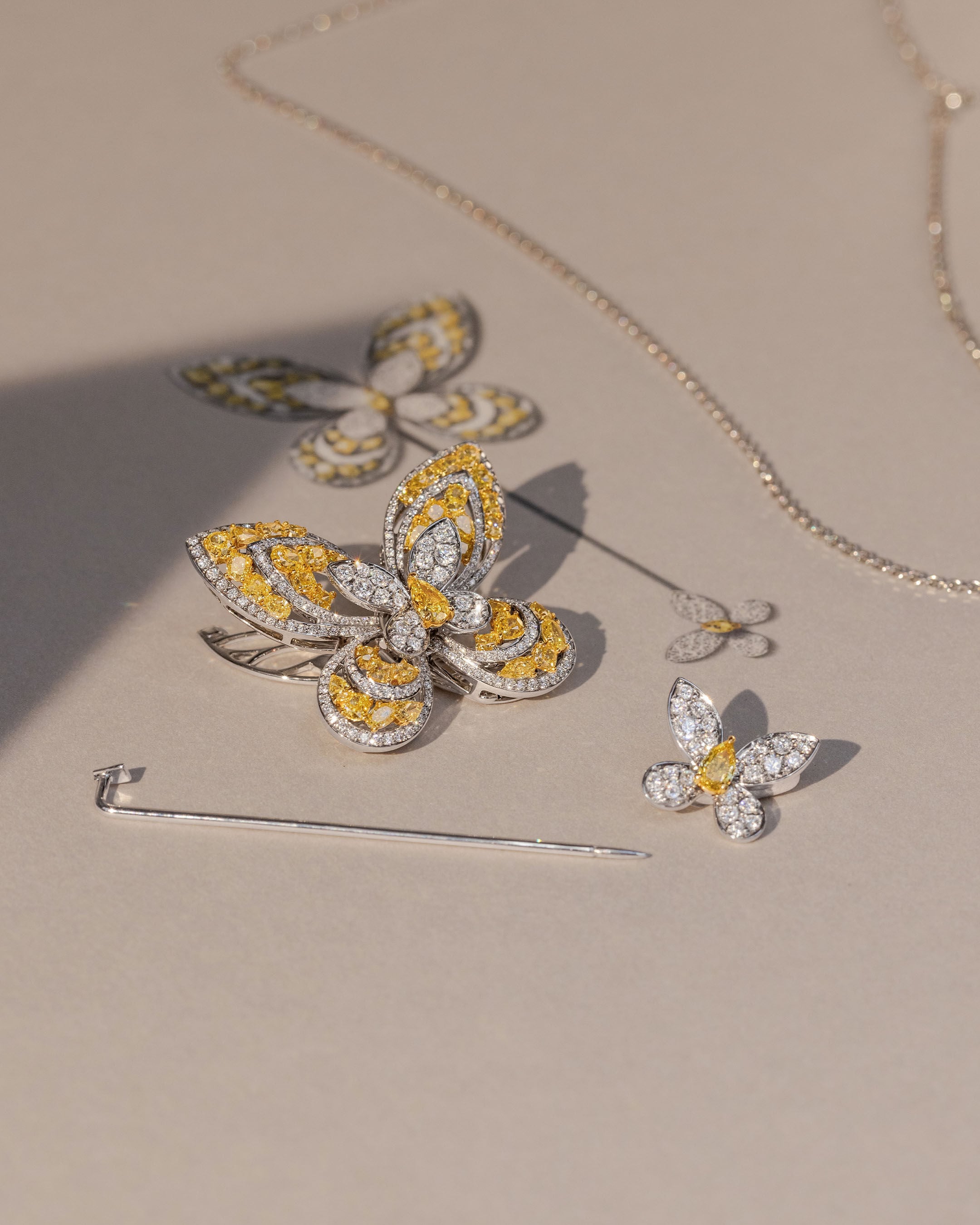 Image shows creation of Graff Butterfly Freya Brooch